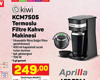 Kiwi Termoslu Filtre Kahve Makinesi